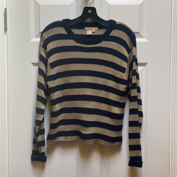 Blue and Gold Stripe Sweater. - Picture 2 of 5